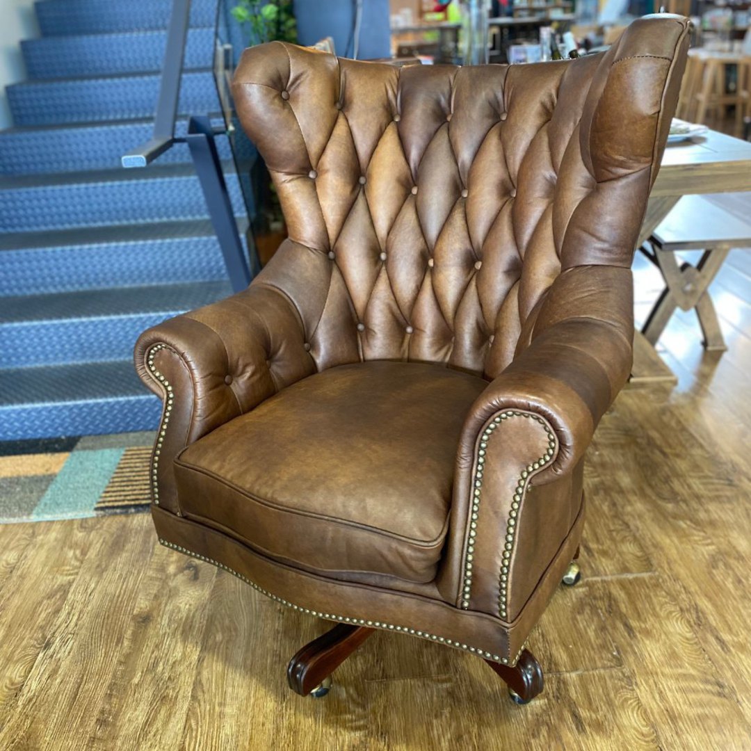 Franklin Leather Office Wing Chair Mocha image 10